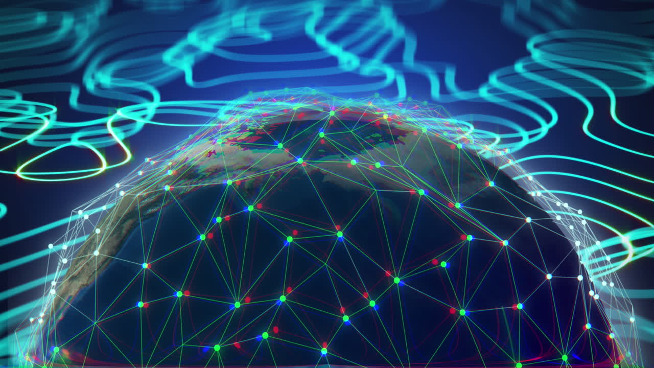 animación de la red de conexiones en todo el mundo