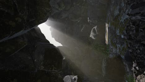 sun light inside mysterious cave