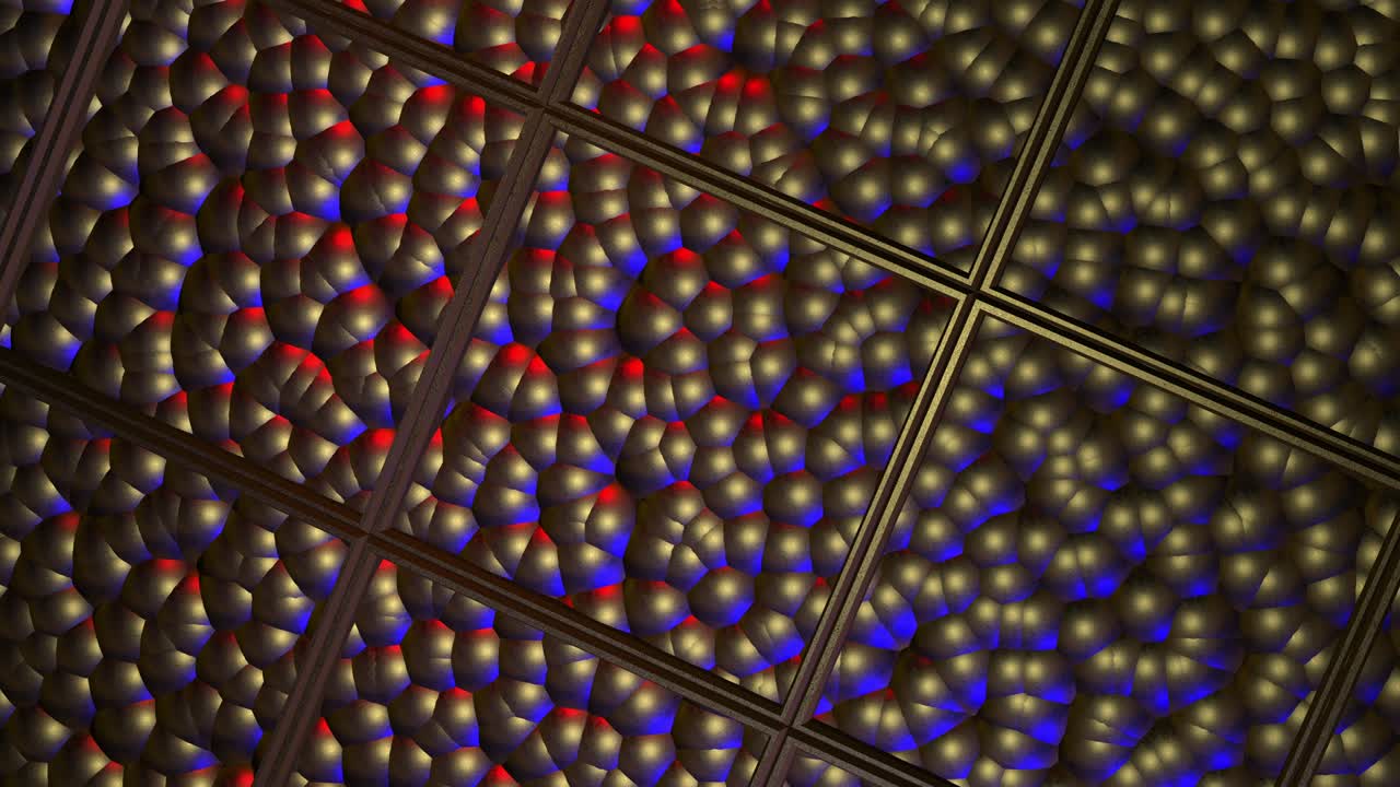 patrón geométrico 3d de neón abstracto. mosaico de fondo metálico para el evento. bucle de animación 3d 4k