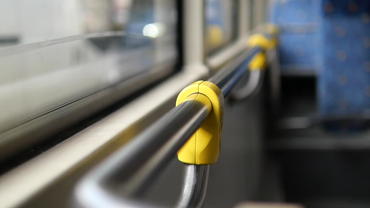 Bus Interior with Handrail