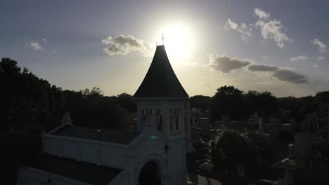 Droning A New Orleans cemetery as the sunsets