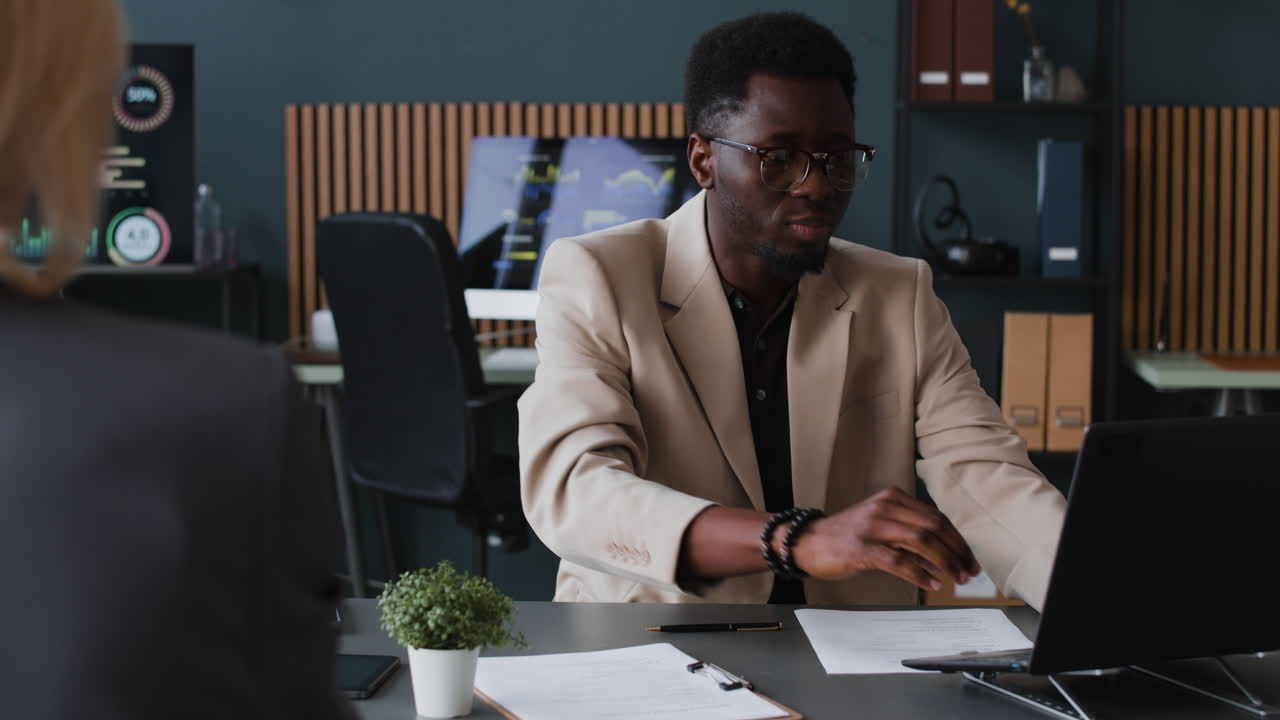 Business Meeting in Modern Office