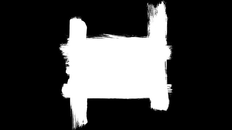White Paint Brush Stroke Reveal Transition on Black Background