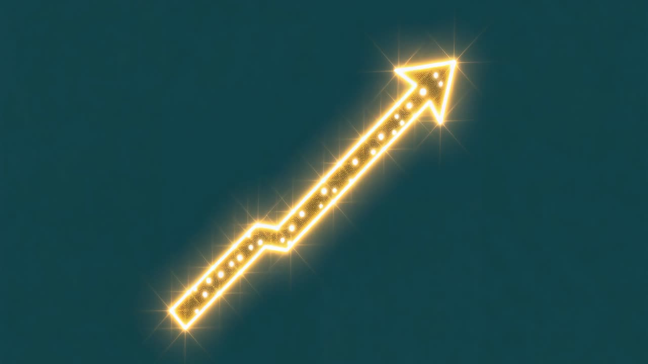 Neon Arrow Pointing Upwards
