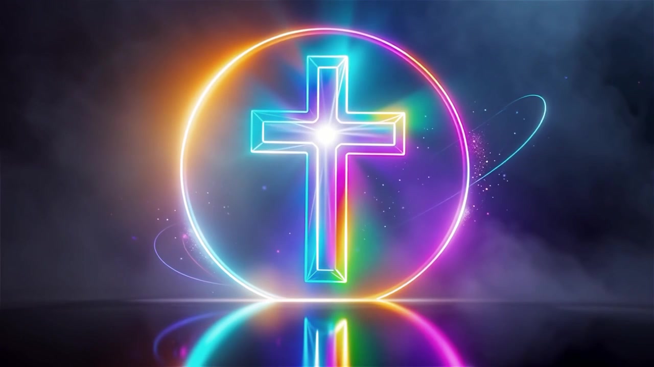 Christian Cross Heavenly Light Worship Background
