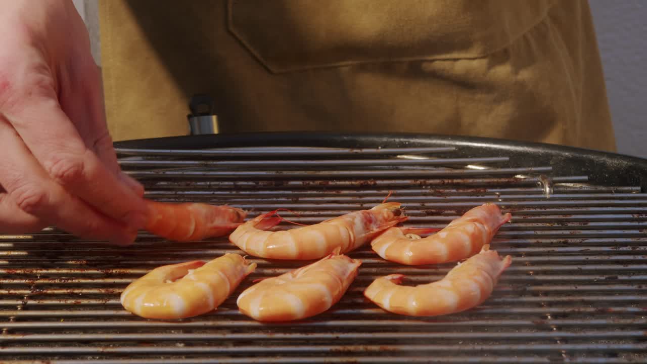 Grilled Shrimp on a Barbecue Grill