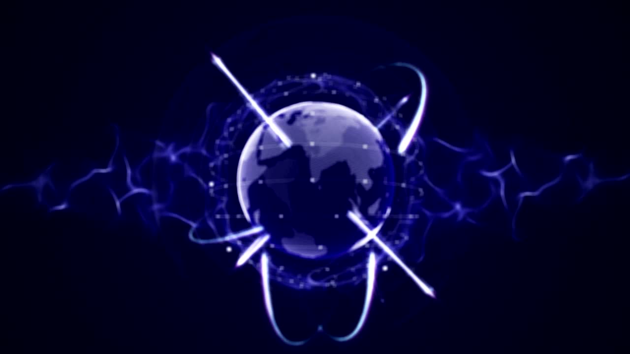 tierra, concepto de red de conexión animación, renderización, fondo, bucle