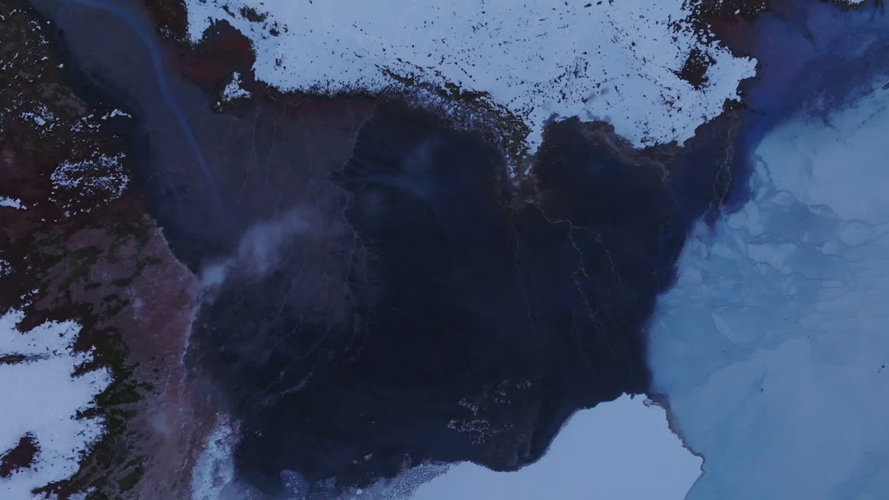 Gunnuhver dramatic highly active geothermal area on Iceland Reykjanes Peninsula, aerial view