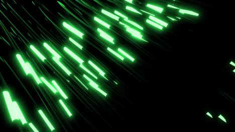 abstract looped 4k dark background with rinning neon lights on green tubes. bg for show or events, exhibitions, festivals or concerts, music videos, vj loop for night clubs.