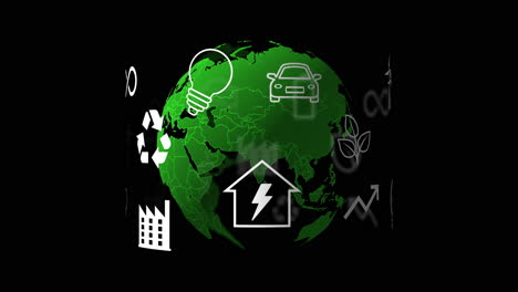 íconos de la energía verde y la sostenibilidad en todo el mundo
