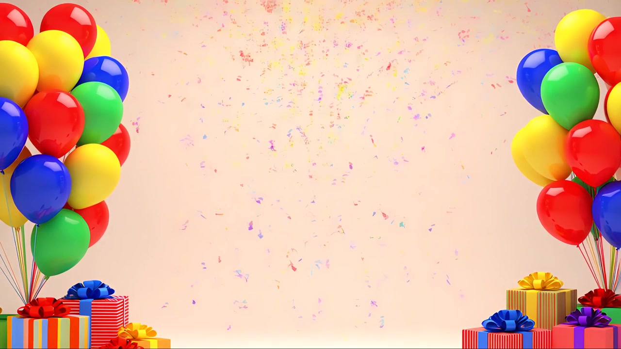Balonlu doğum günü arka planı 4K