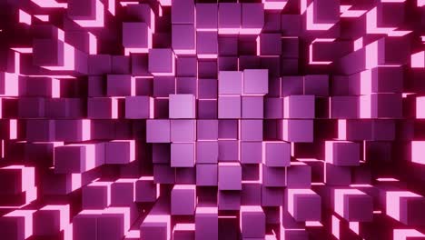 fondo de cubos púrpuras con luz de neón rosa vj bucle
