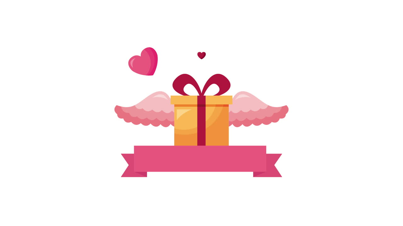 carta animata di san valentino con regali volanti