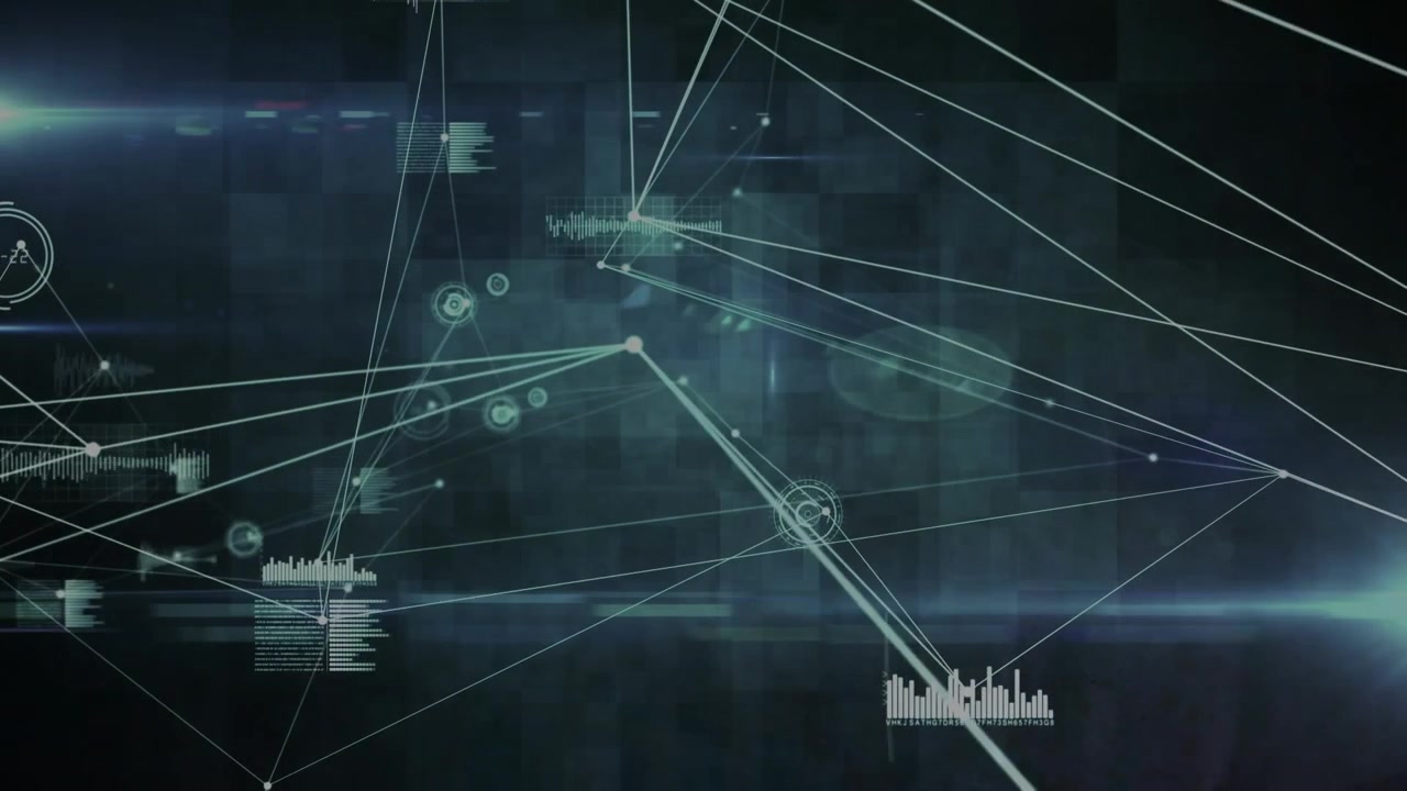 Animation of network of connections and diverse data network of connected against