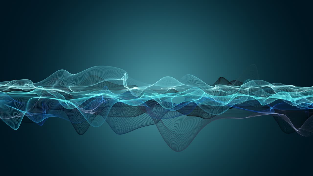 фантастическая анимация с объектом частичной волны в замедленном движении и пространством для текста, 4096x2304 петля 4k