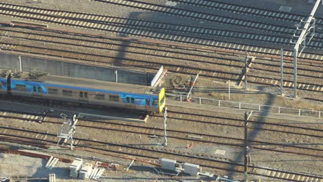 train moving along tracks in melbourne, australia