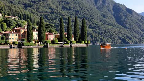 beautiful lakeside villa with boat