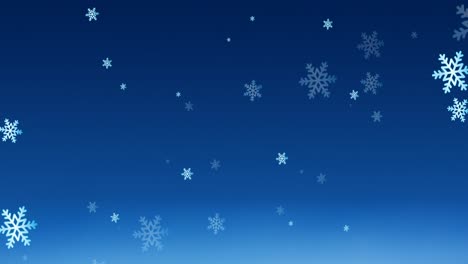 Animation-of-snow-falling-over-blue-background-at-christmas