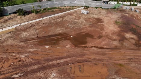 construction site with mud and water runoff