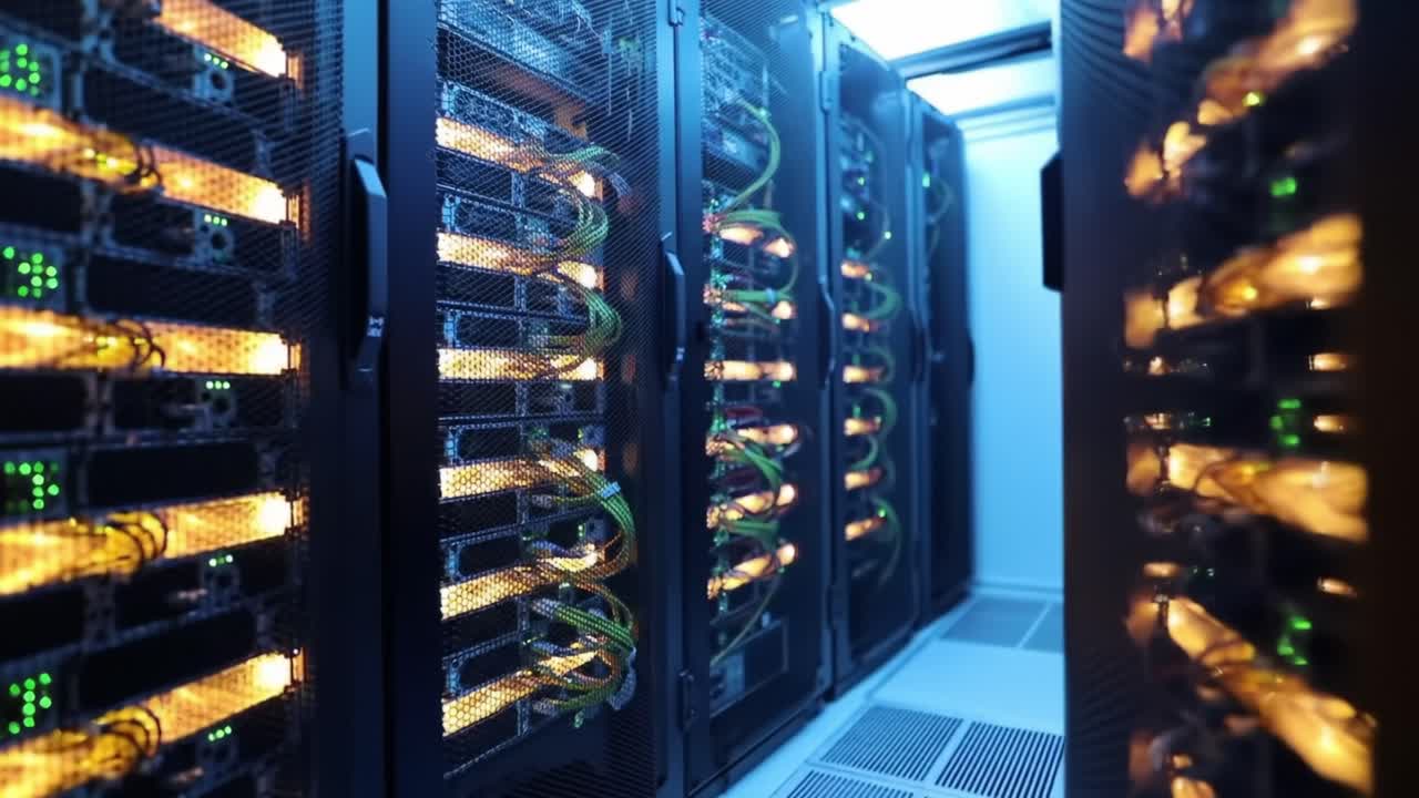 Modern Data Center Interior