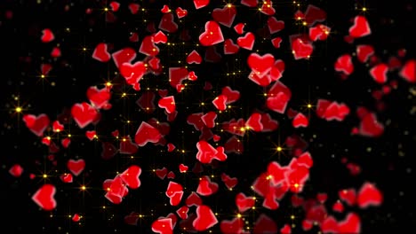 corazones de san valentín de 4k con superposición en bucle