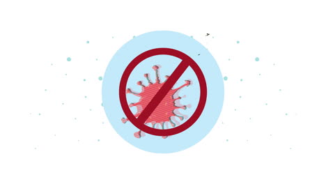 stop covid19 pandemic signal animation