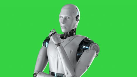 robot piensa en la pantalla verde