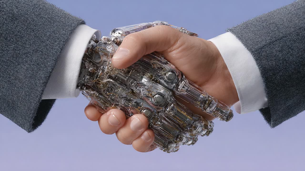 An Intriguing Handshake Between Humanity and Technology: A Glimpse into the Future of Human-Robotic Interaction Through a Detailed Robotic Hand and Human Hand Connection