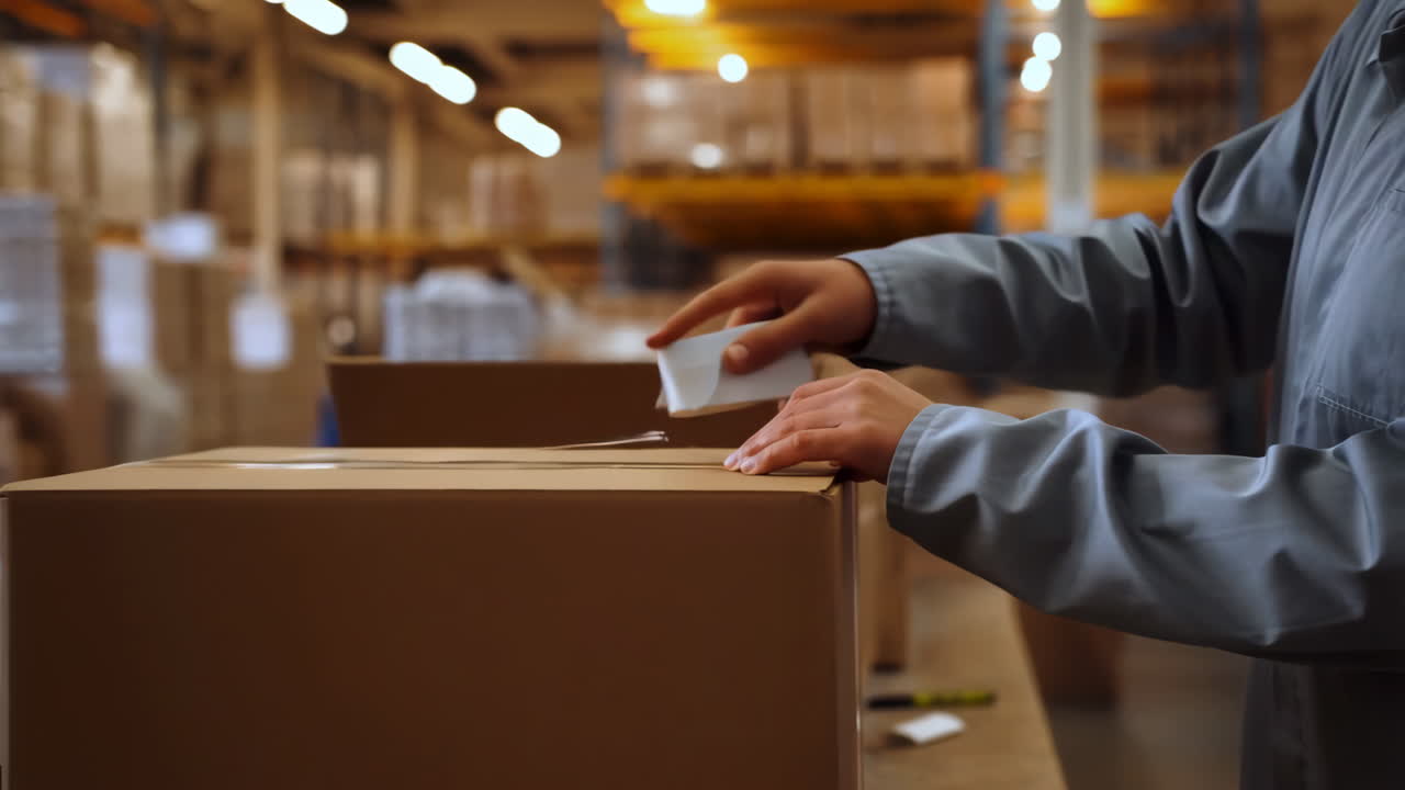 cajas de embalaje de trabajadores de almacén