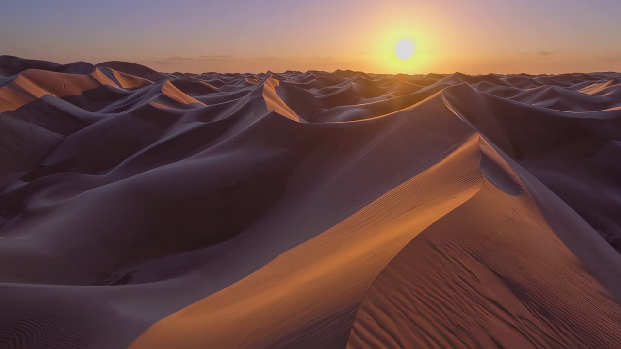 Sunrise/Sunset over Desert Sand Dunes
