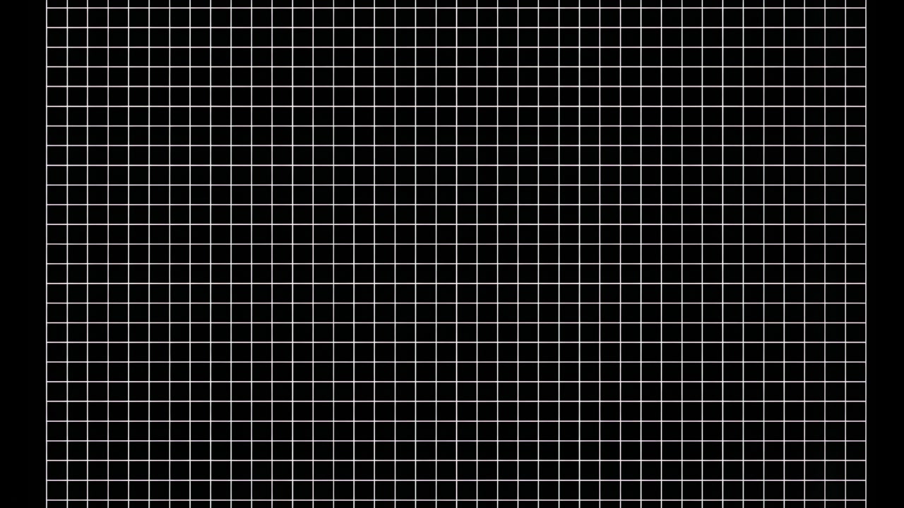 Central White Grid Square On Black Background, Minimal Technical Composition Showing Grid Expanding