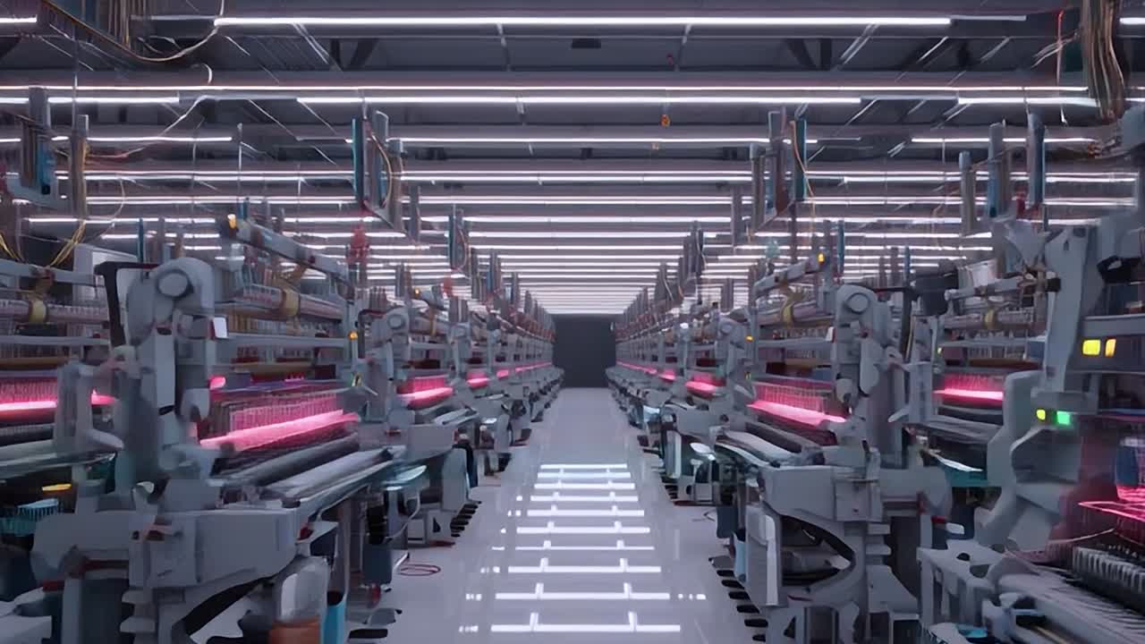 Advanced textile manufacturing process in a modern factory setting