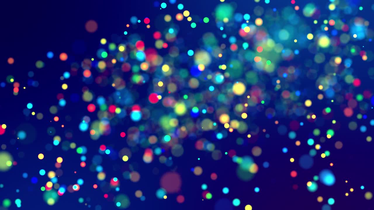 공기에서 추상적인 배경 입자, 알파 채널로 루마 매트, 반이는 마법, 다채로운 입자, 날아 또는 떠, 그리고 4k에서 환상적인 축제 bg를 위해 놀라운 반이는 bokeh와 함께 적적한 액체에서 빛납니다.