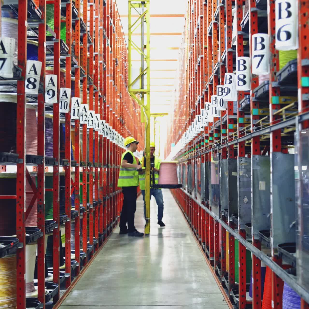 Men with helmet working on wires