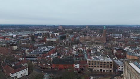 norwich cityscape with historic architecture in norfolk, england, aerial view