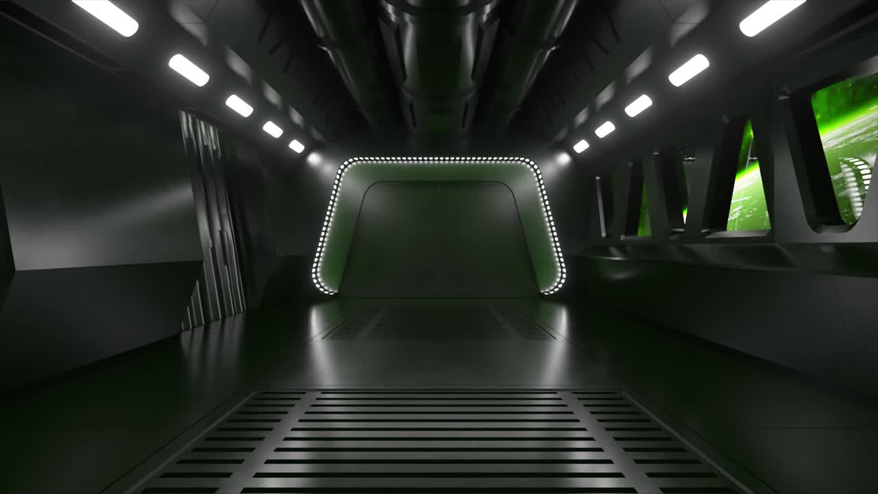 corredor de naves espaciales futuristas