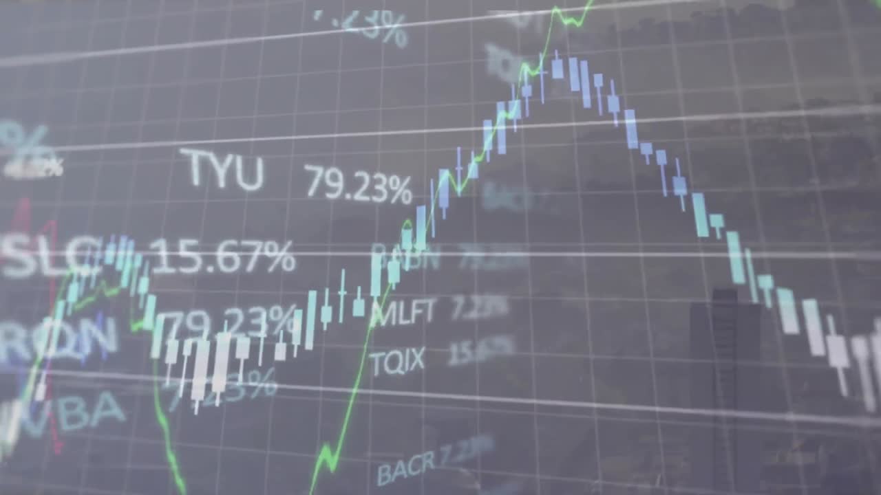 グリッド上で金融データが処理されるアニメーション