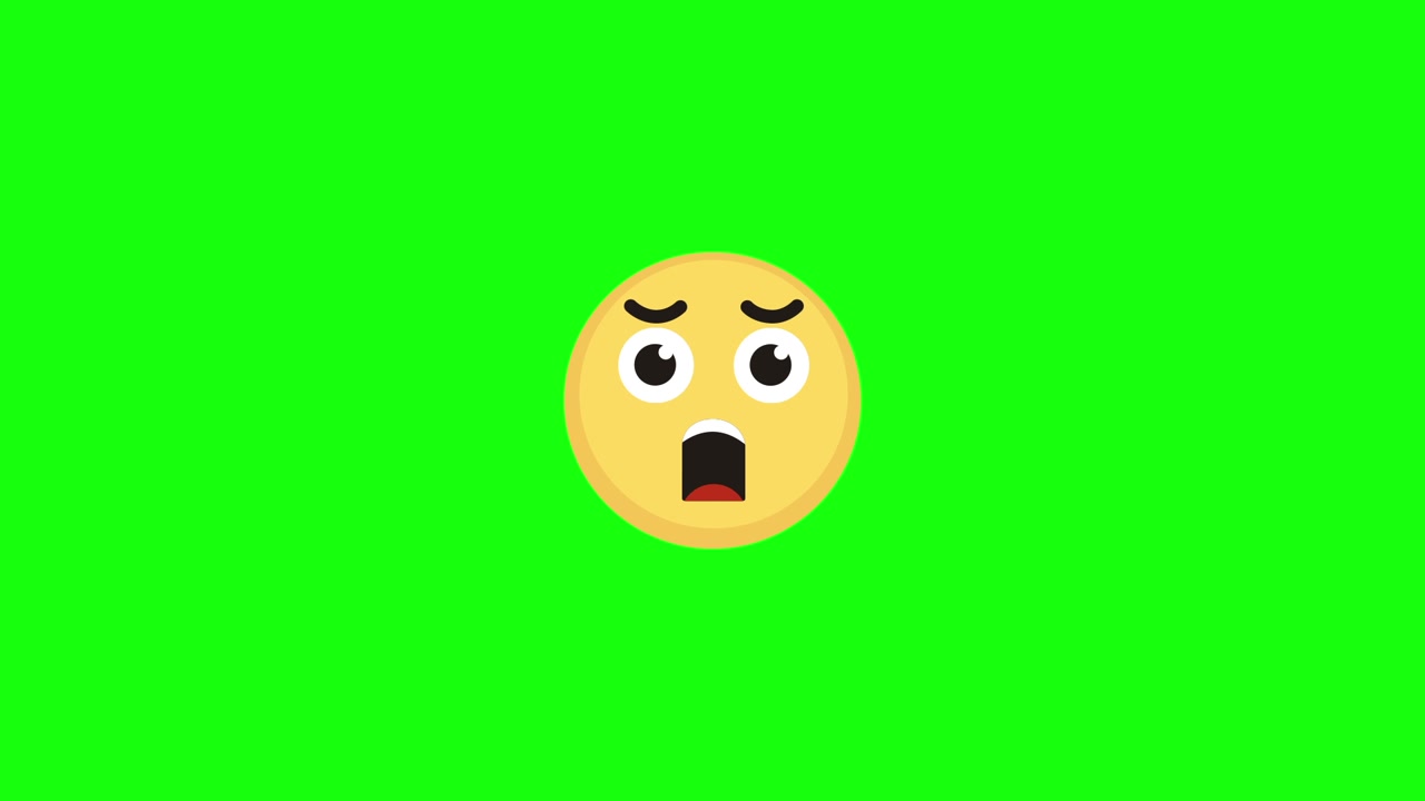 Animated Emoji Face Changing Expressions on Green Screen