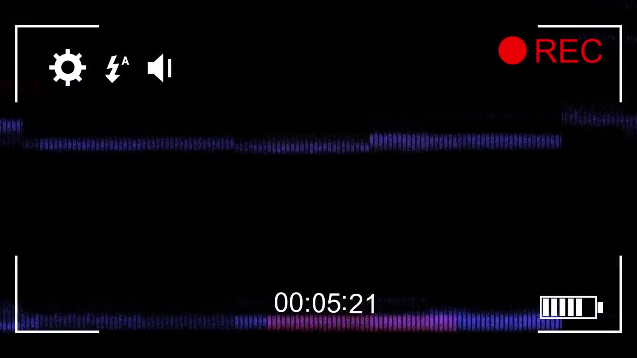 Animation of camera screen in black background