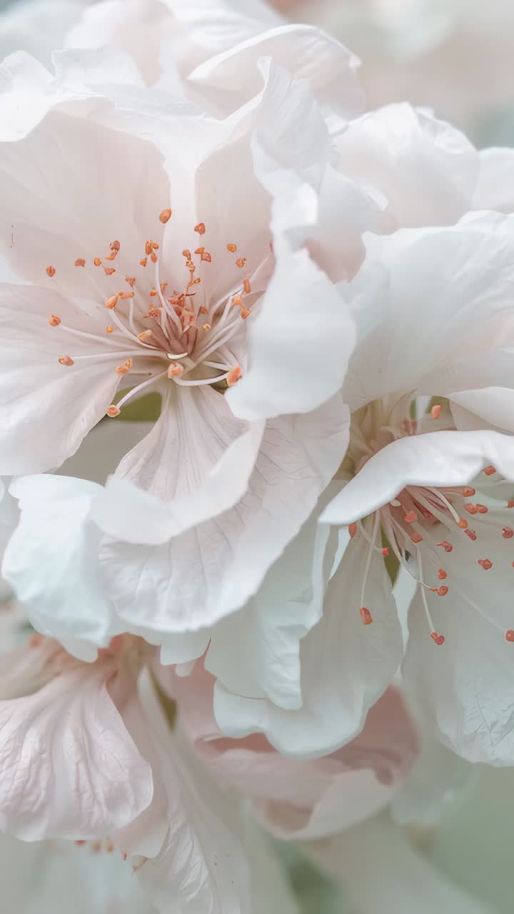 Video verticale: Fiori che ondeggiano per la brezza mentre la fotocamera sposta la messa a fuoco in giardino, mostrando gli stami.