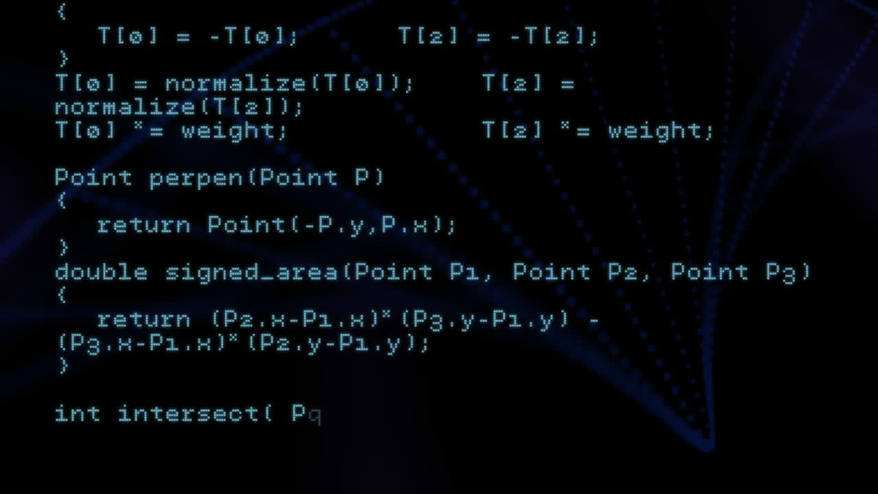 Digital animation of data processing against dna structure spinning on black background
