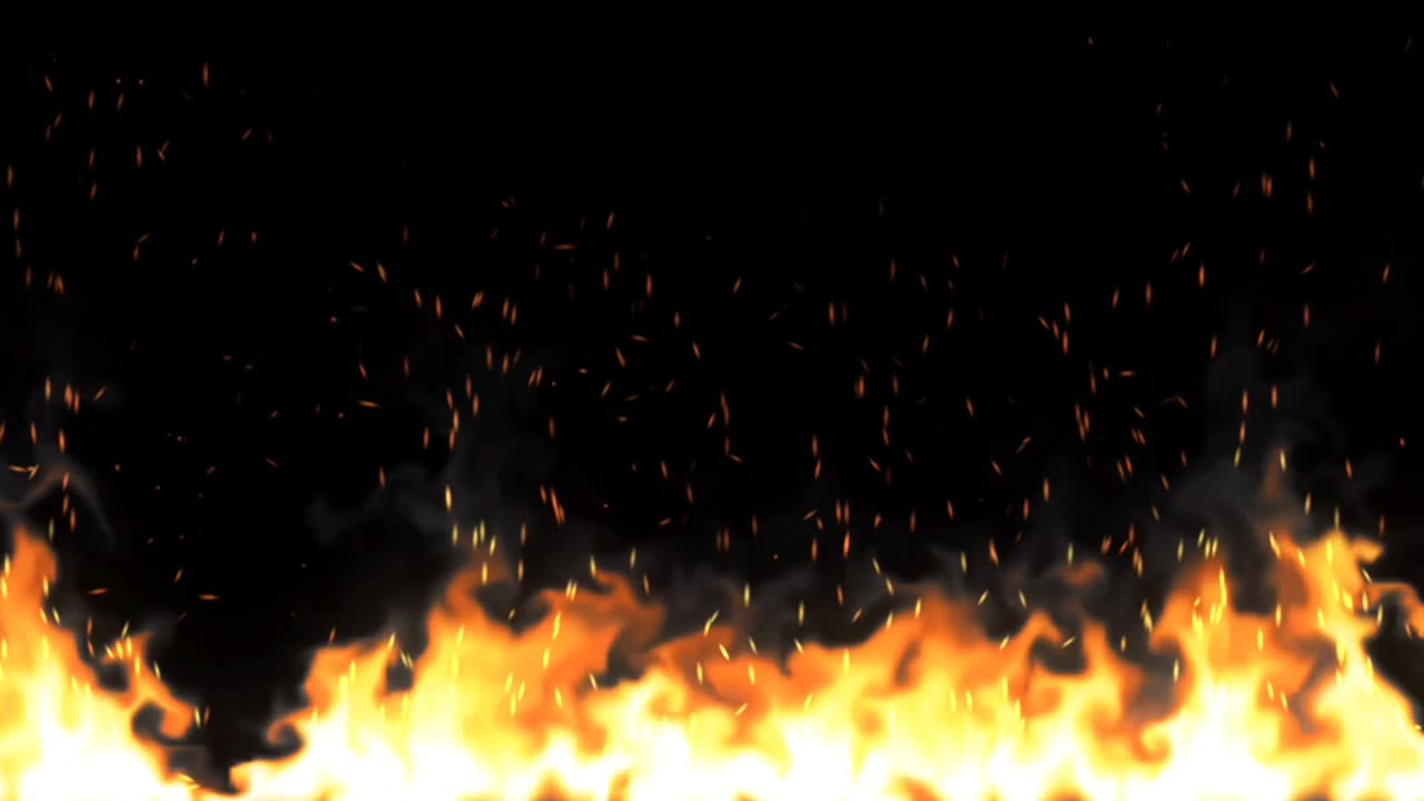 llama de fuego que aparece en la parte inferior del marco