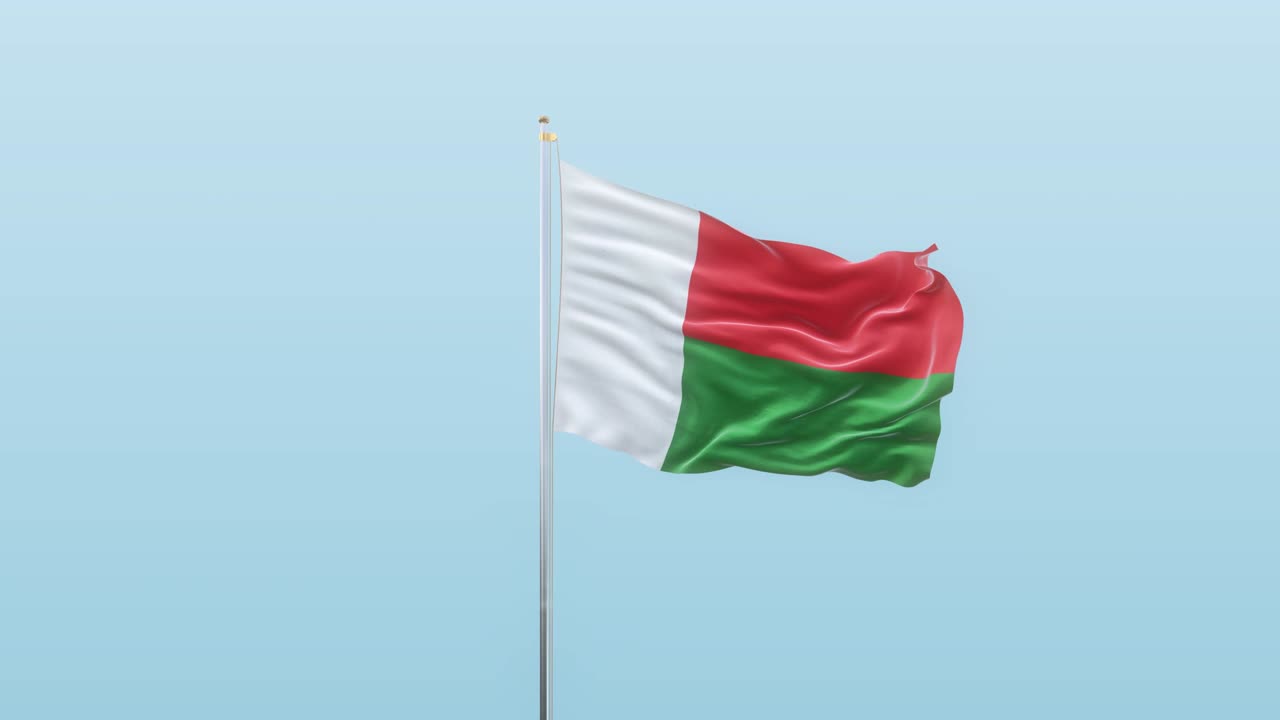 Bandiera del Madagascar con alfa e sfondo con diverse angolazioni di movimento
