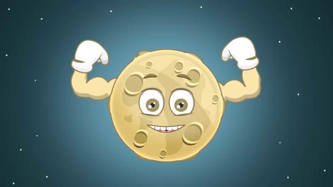 músculo de poder de la luna con animación de la cara con matte alfa