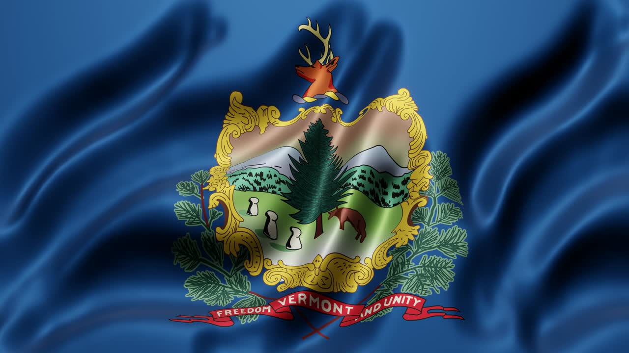 버몬트 주 국기가 흔들리고 있다.