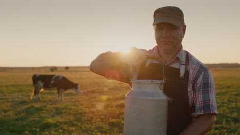 Retrato-De-Un-Lechero-Con-Una-Lata-De-Leche