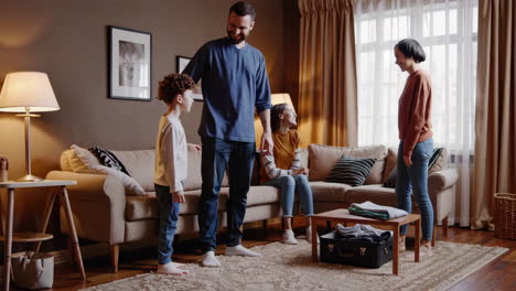 family packing for a trip