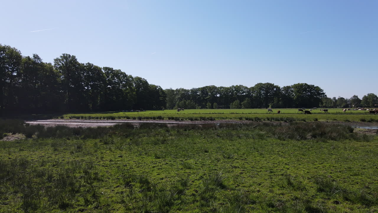 Drone shot of rural countryside.