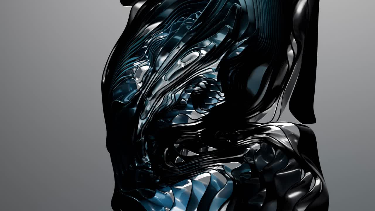 Abstract Dark Glossy Sculpture