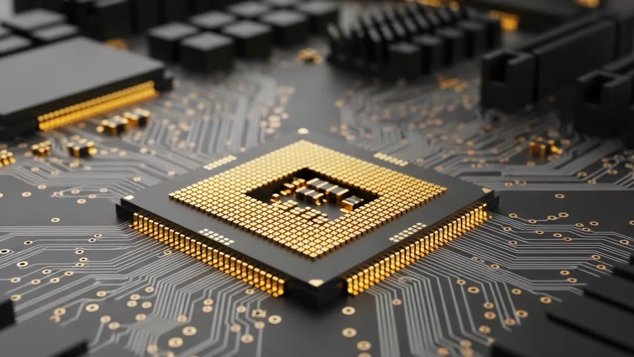 Exploring the Intricate Design of a Computer Microprocessor: A Close-Up Look at Advanced Technology and Circuitry in Modern Computing Systems
